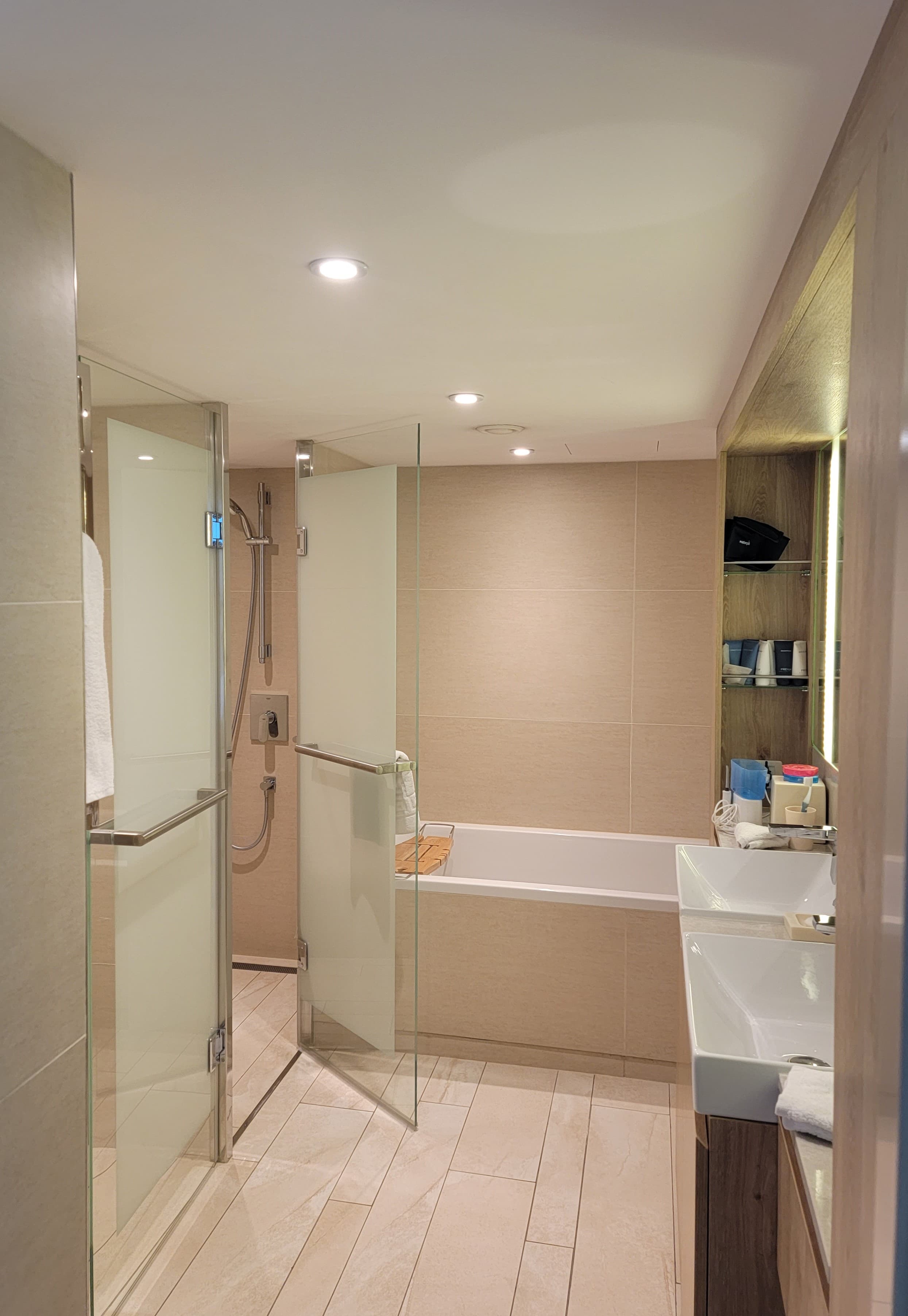 Cabin Bathroom — Shower & Mirror